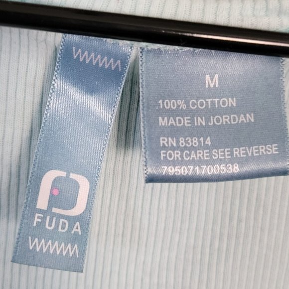 Hibiscus Mint Green Embellished  Fuda Tank Top Size Medium 100% Cotton - Picture 2 of 9